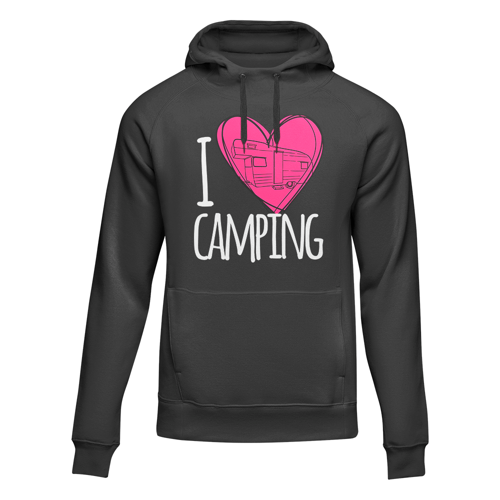 I Love Camping Adult Fleece Hoodie by Outdoorzees