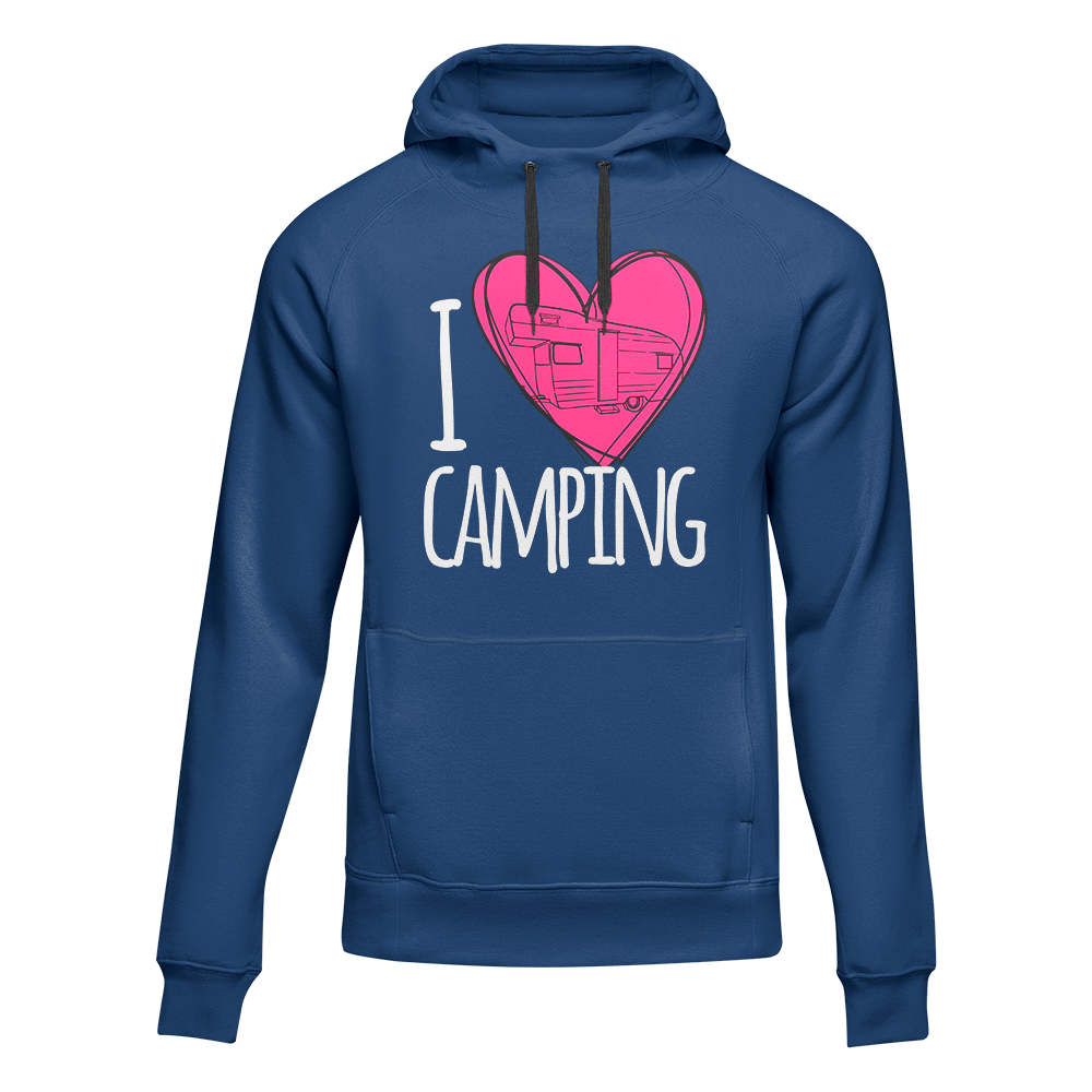 I Love Camping Adult Fleece Hoodie by Outdoorzees
