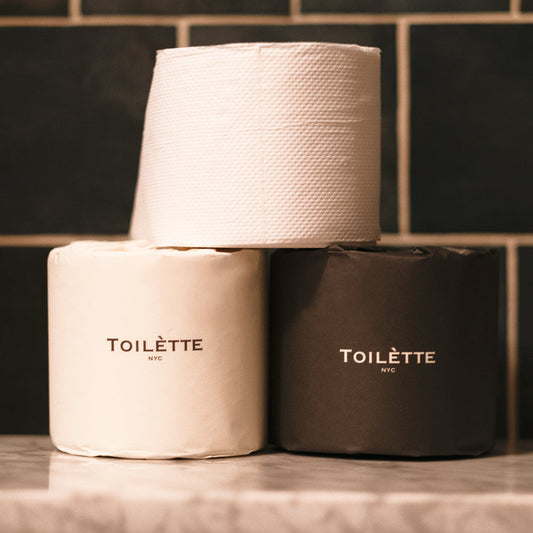 Individually wrapped bamboo toilet paper rolls