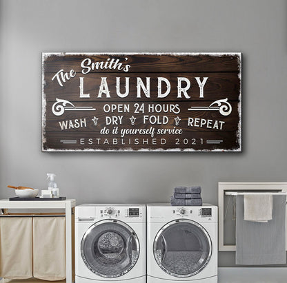 Personalized Laundry Room Sign III by Tailored Canvases