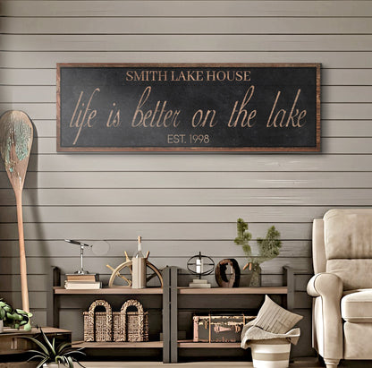 Life Is Better On The Lake Sign by Tailored Canvases