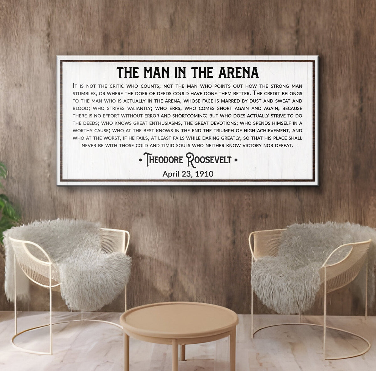 The Man In The Arena Sign VIII by Tailored Canvases