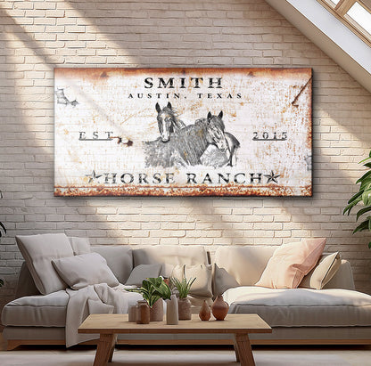 Rustic Horse Ranch Sign III by Tailored Canvases