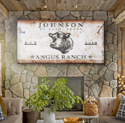 Angus Ranch Sign III by Tailored Canvases