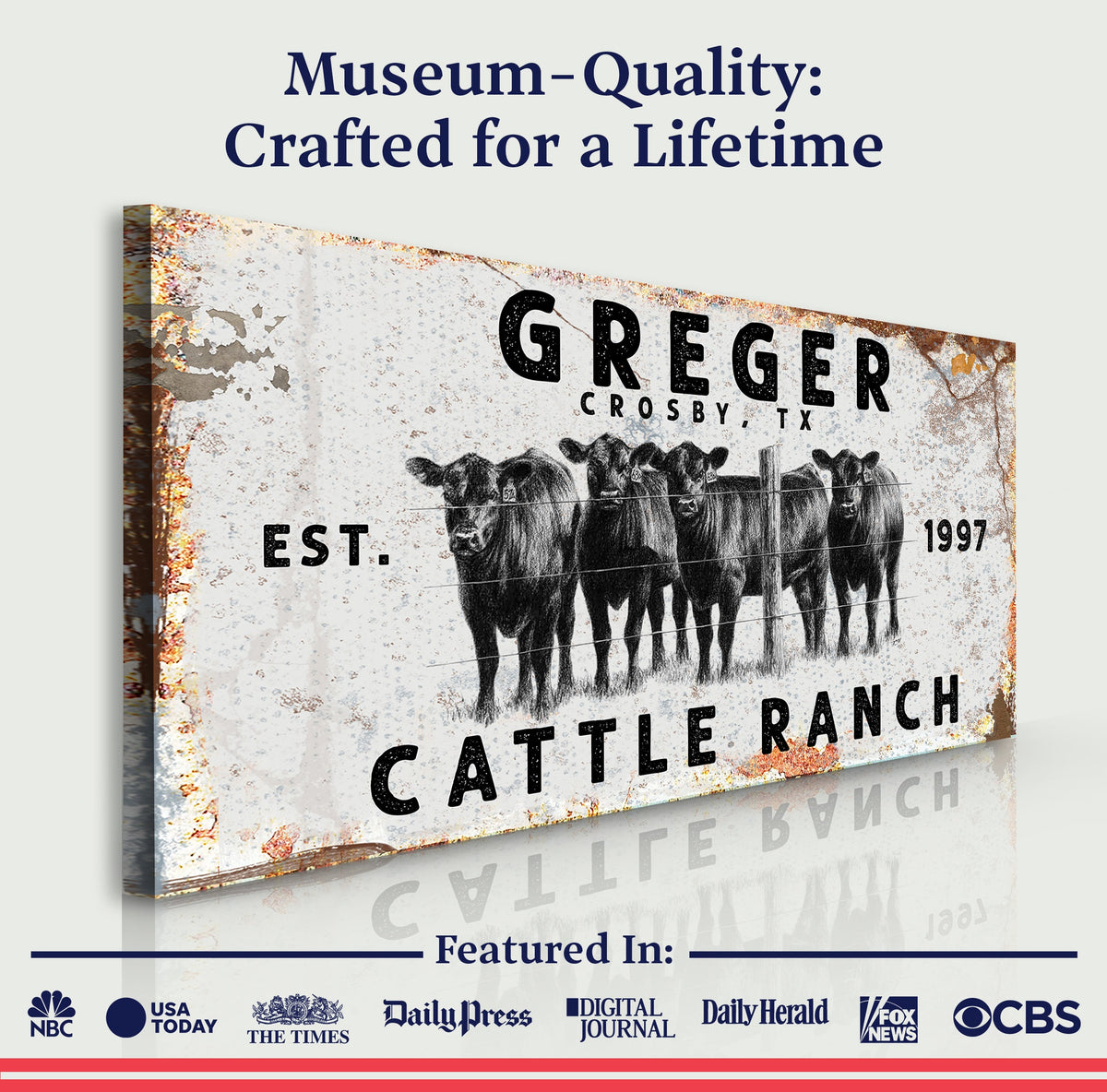 Cattle Ranch Rustic Sign by Tailored Canvases