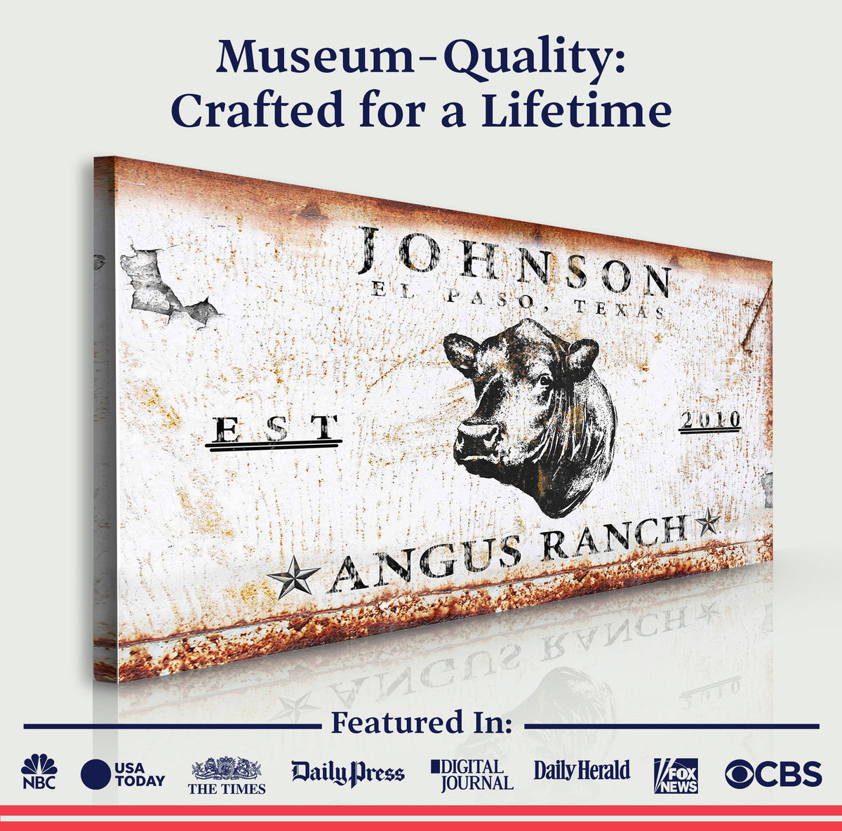 Angus Ranch Sign III by Tailored Canvases