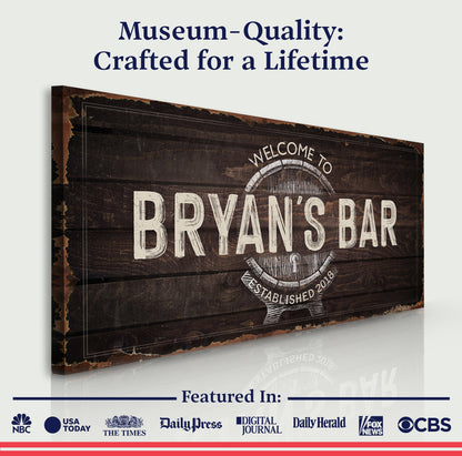 Beer Barrel Bar Sign by Tailored Canvases