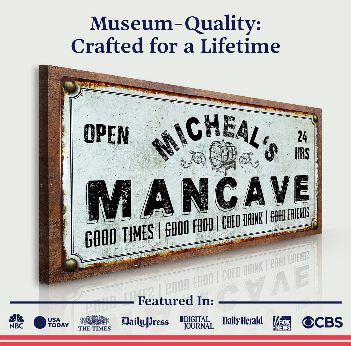 Man Cave Sign by Tailored Canvases