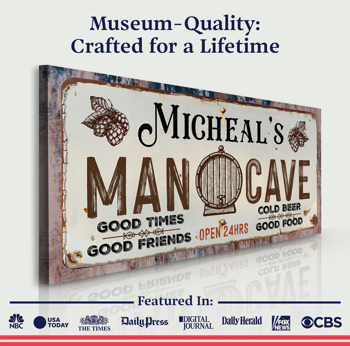 Man Cave Sign III by Tailored Canvases