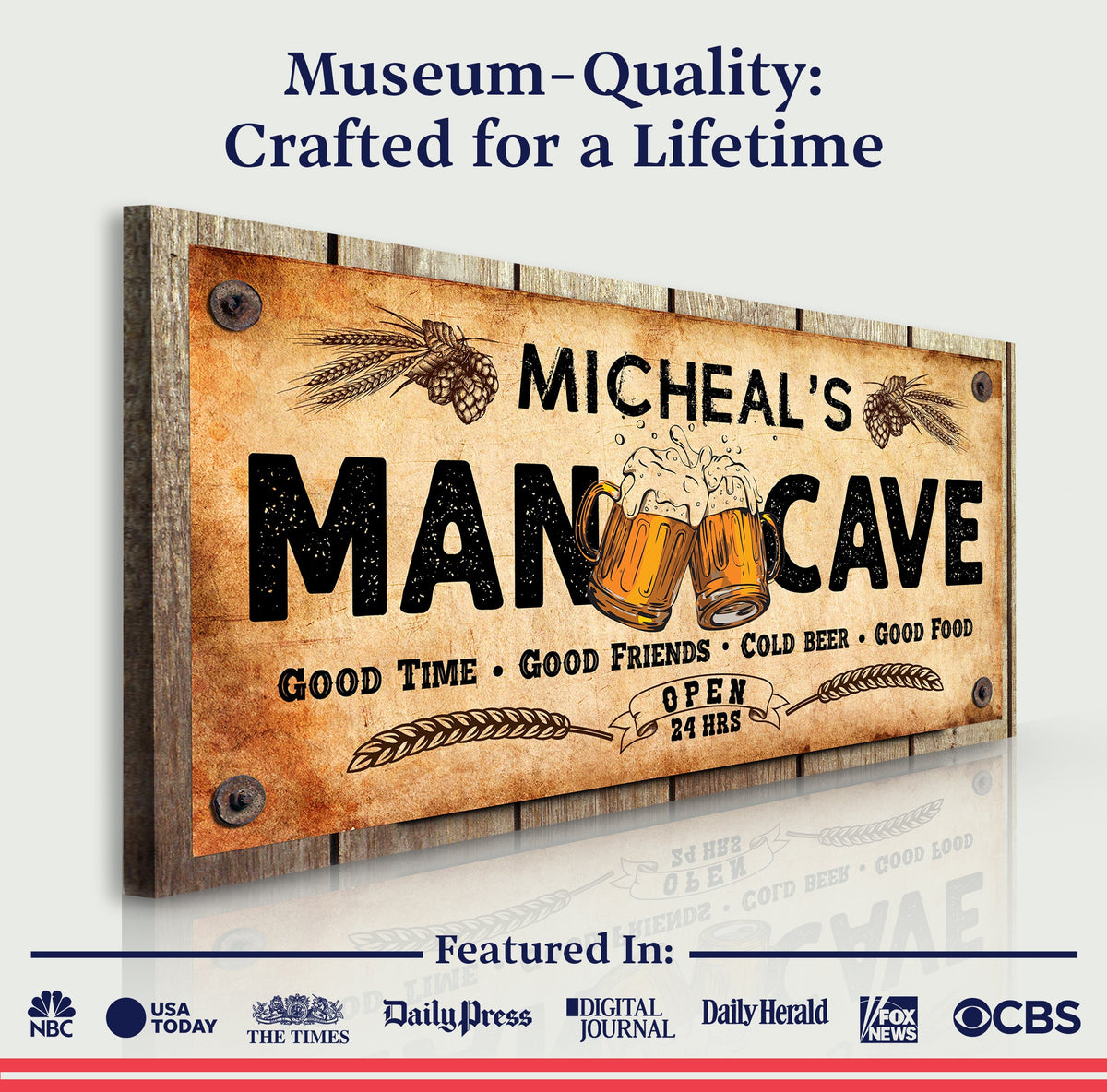 Man Cave Sign IV by Tailored Canvases