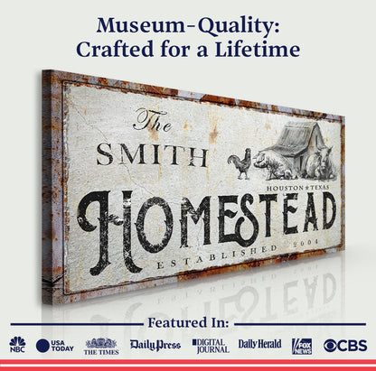 Homestead Sign by Tailored Canvases