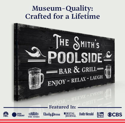 Personalized Poolside Bar And Grill Sign III by Tailored Canvases