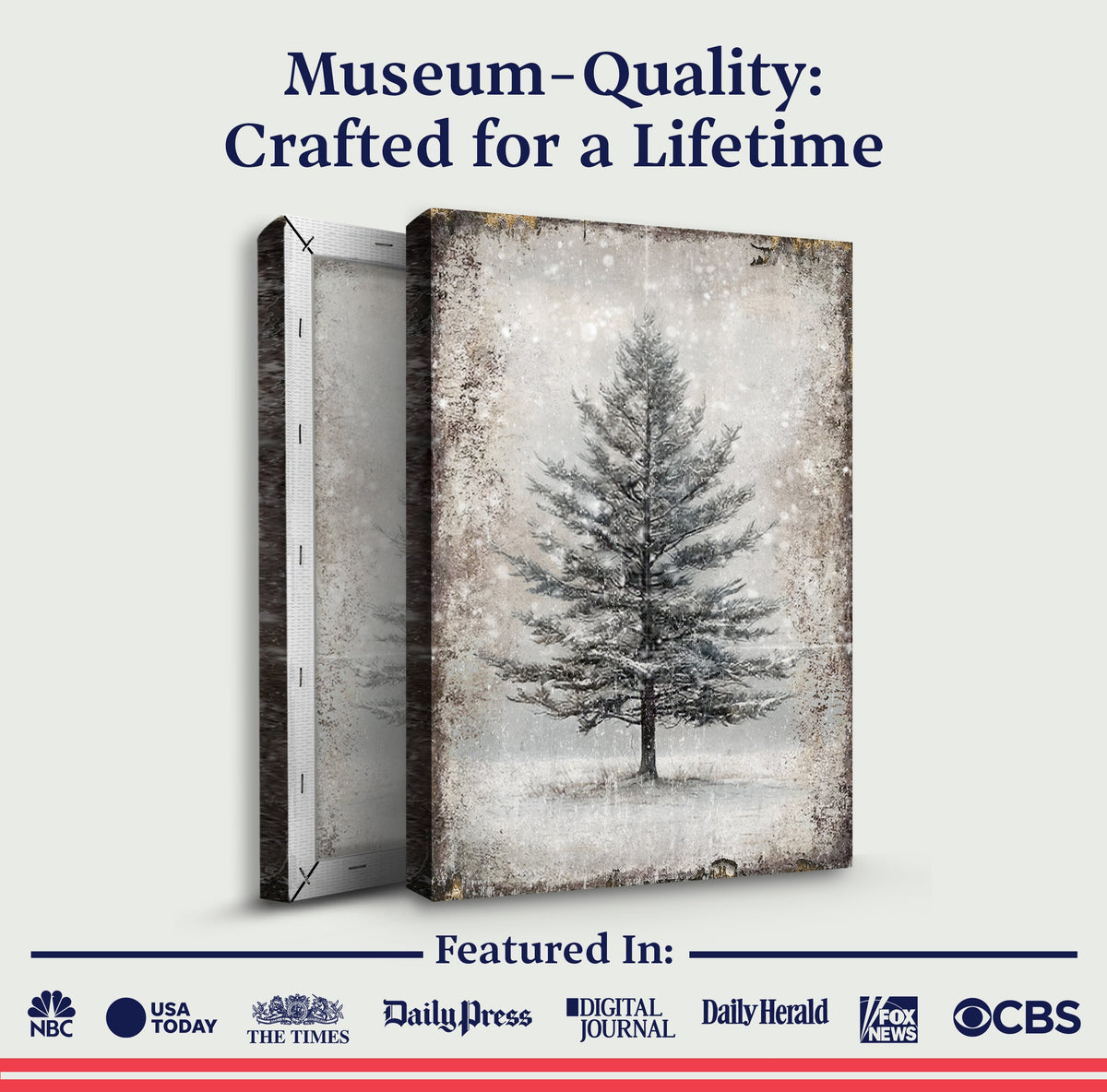 Vintage Christmas Tree Wall Art X by Tailored Canvases