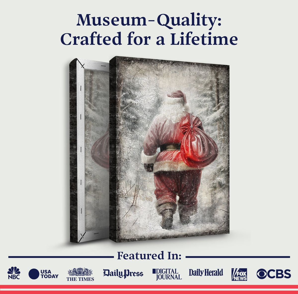Vintage Christmas Santa Claus Wall Art III by Tailored Canvases