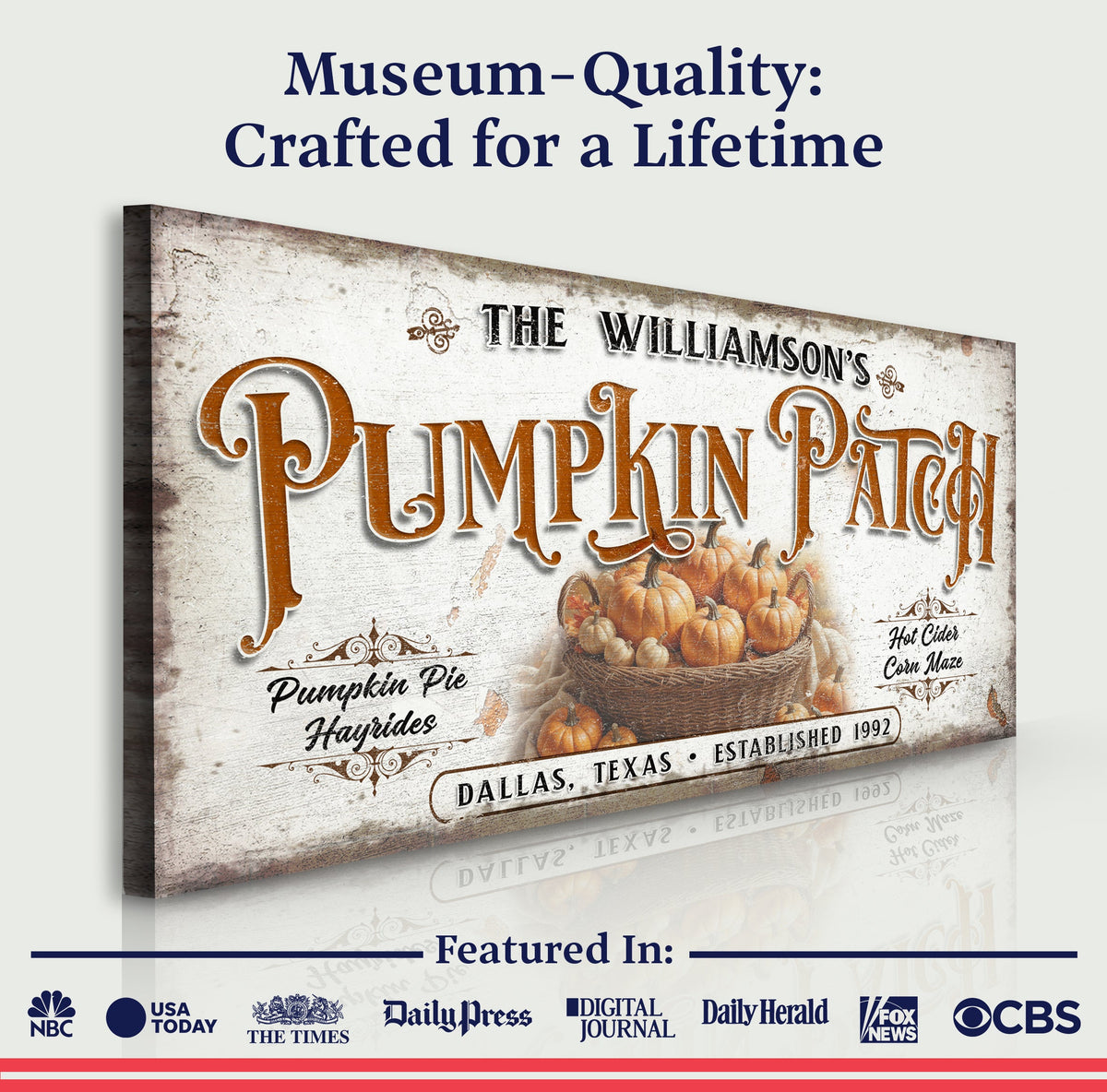 Personalized Pumpkin Patch Sign II by Tailored Canvases