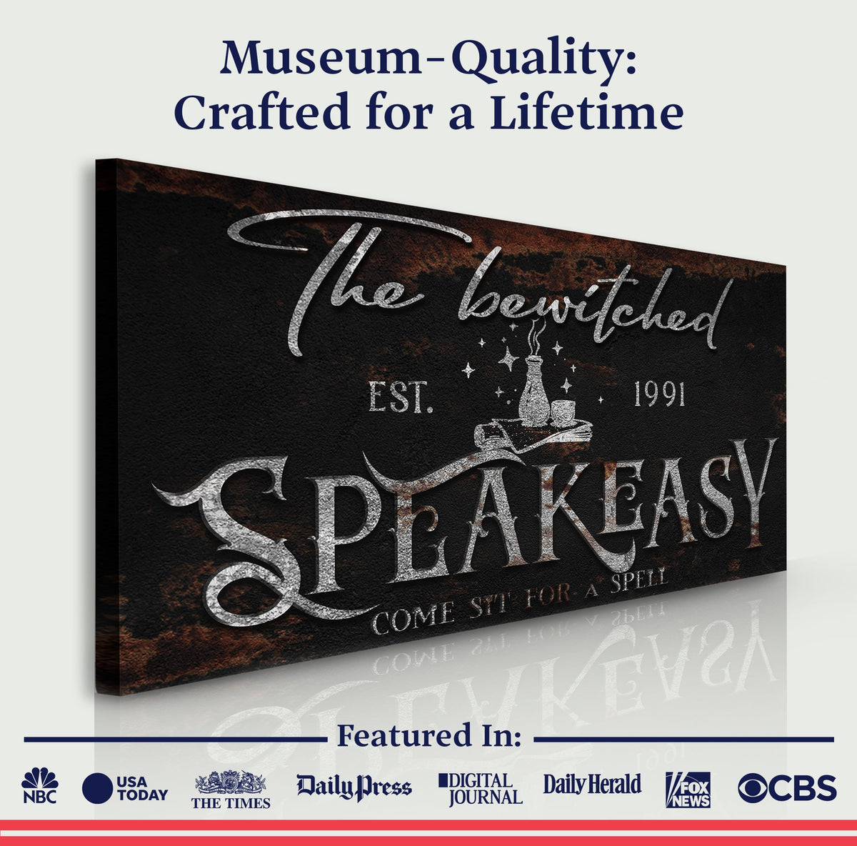 The Bewitched Speakeasy Halloween Sign III by Tailored Canvases