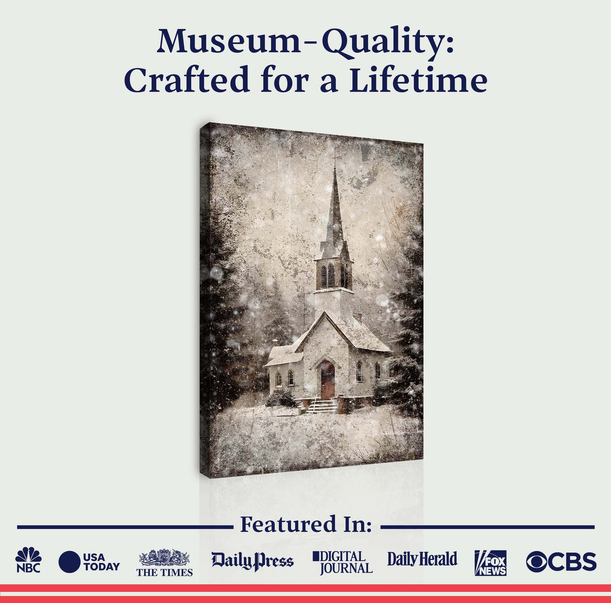 Vintage Church Christmas Wall Art IV by Tailored Canvases