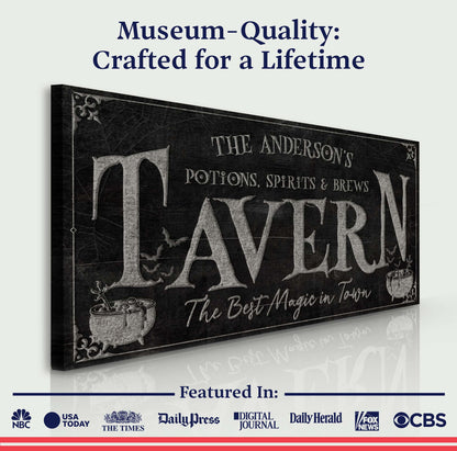 Potions, Spirits & Brews Tavern Halloween Sign by Tailored Canvases