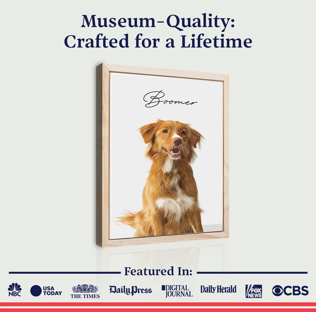Custom Pet Memorial Portrait Watercolor Sign by Tailored Canvases