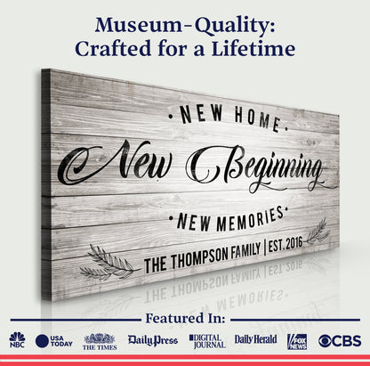 New Home Sign by Tailored Canvases
