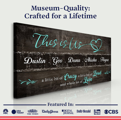 This is Us Family Sign by Tailored Canvases