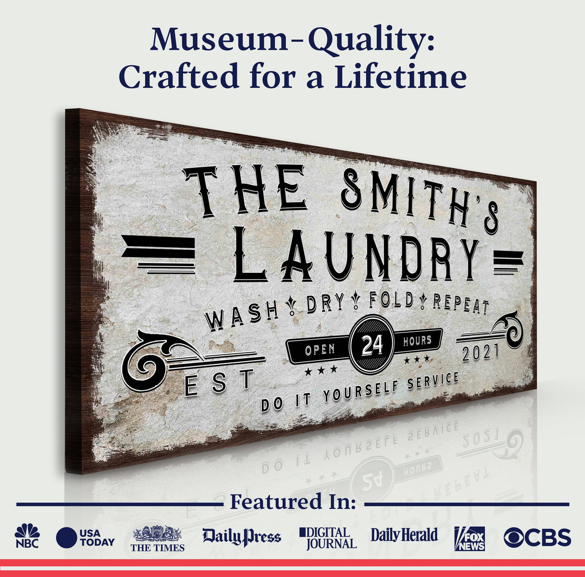 Personalized Laundry Room Sign by Tailored Canvases