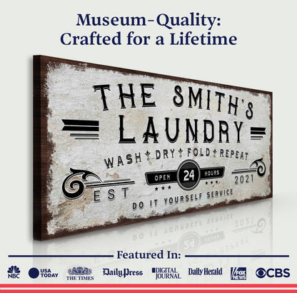 Personalized Laundry Room Sign by Tailored Canvases