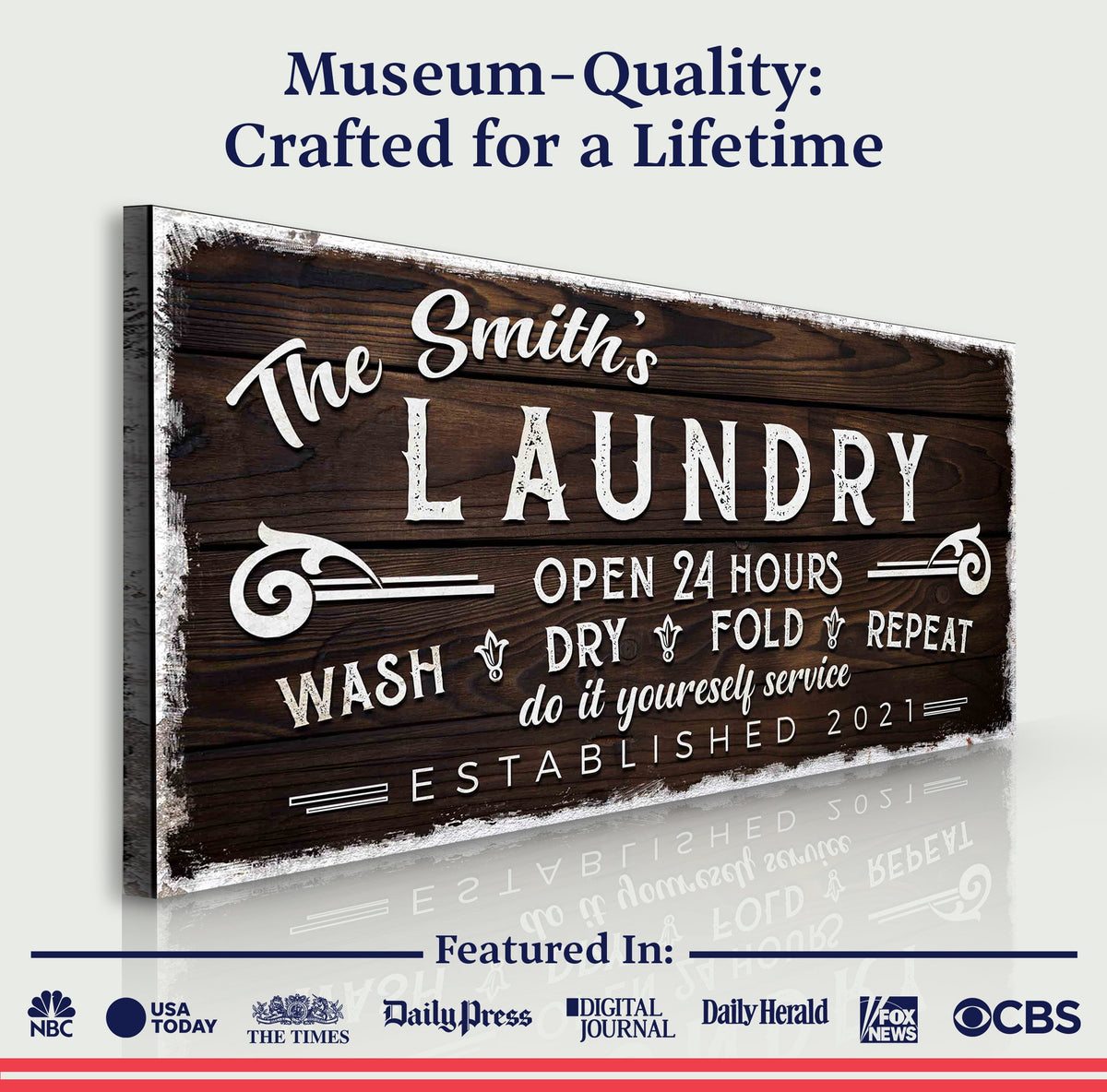 Personalized Laundry Room Sign III by Tailored Canvases