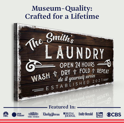Personalized Laundry Room Sign III by Tailored Canvases