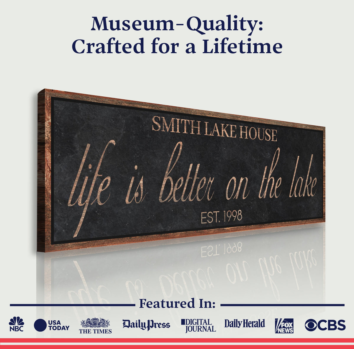 Life Is Better On The Lake Sign by Tailored Canvases