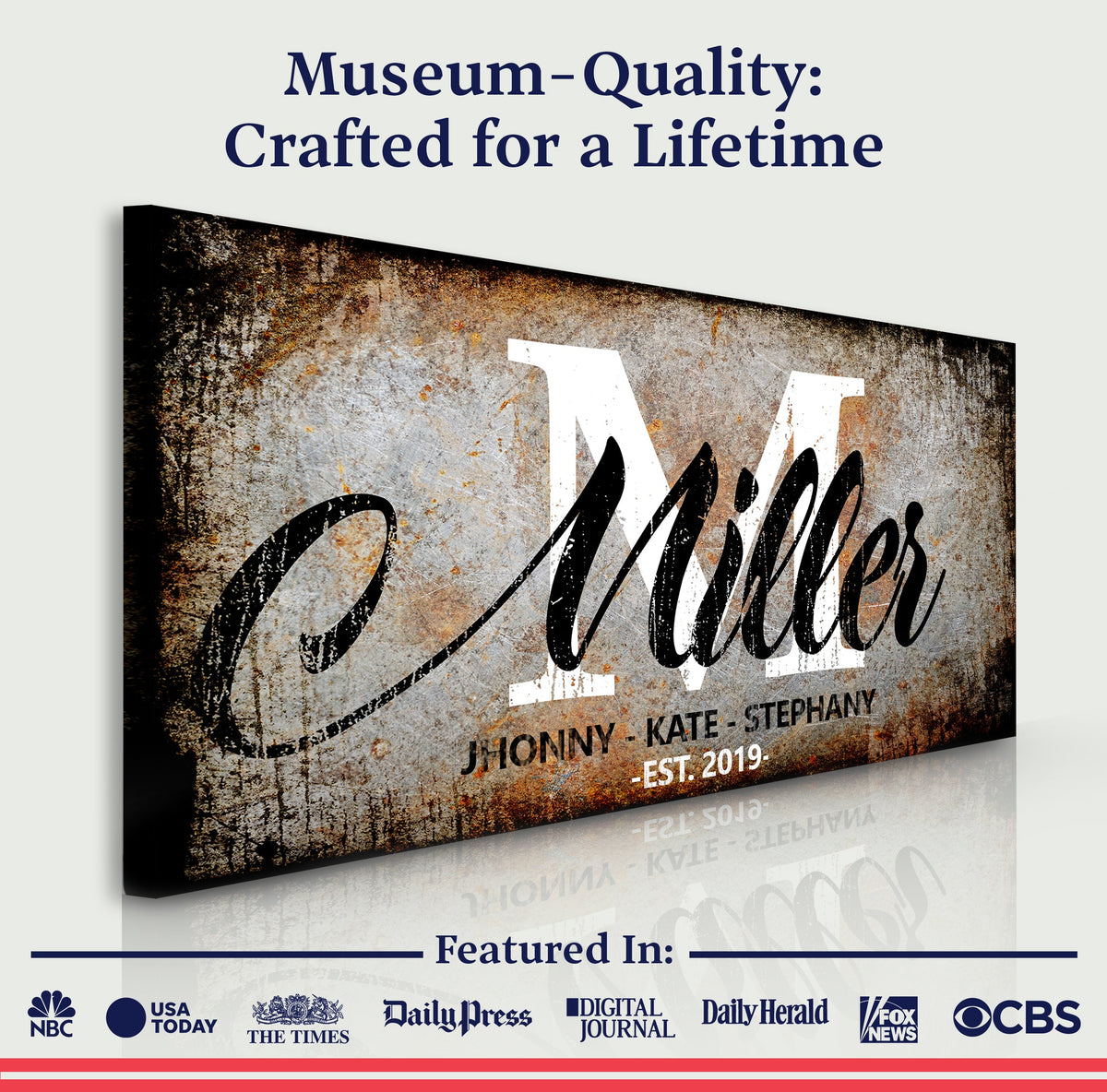 Family Last Name Sign by Tailored Canvases