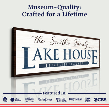 Family Lake House Arrow Sign III by Tailored Canvases