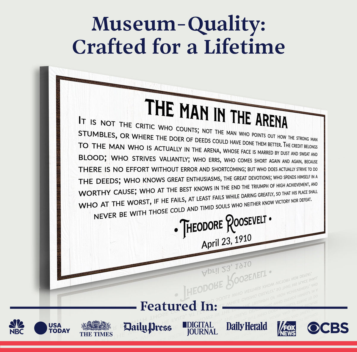 The Man In The Arena Sign VIII by Tailored Canvases