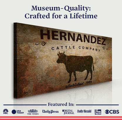 Cattle Company Sign by Tailored Canvases