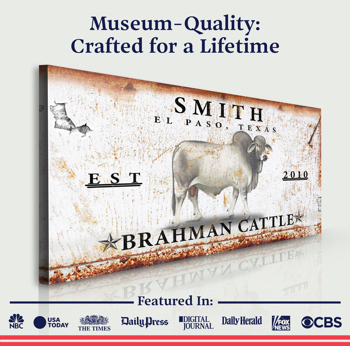 Brahman Cattle Sign III by Tailored Canvases