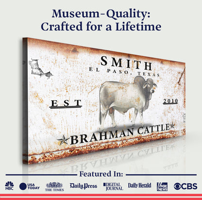 Brahman Cattle Sign III by Tailored Canvases