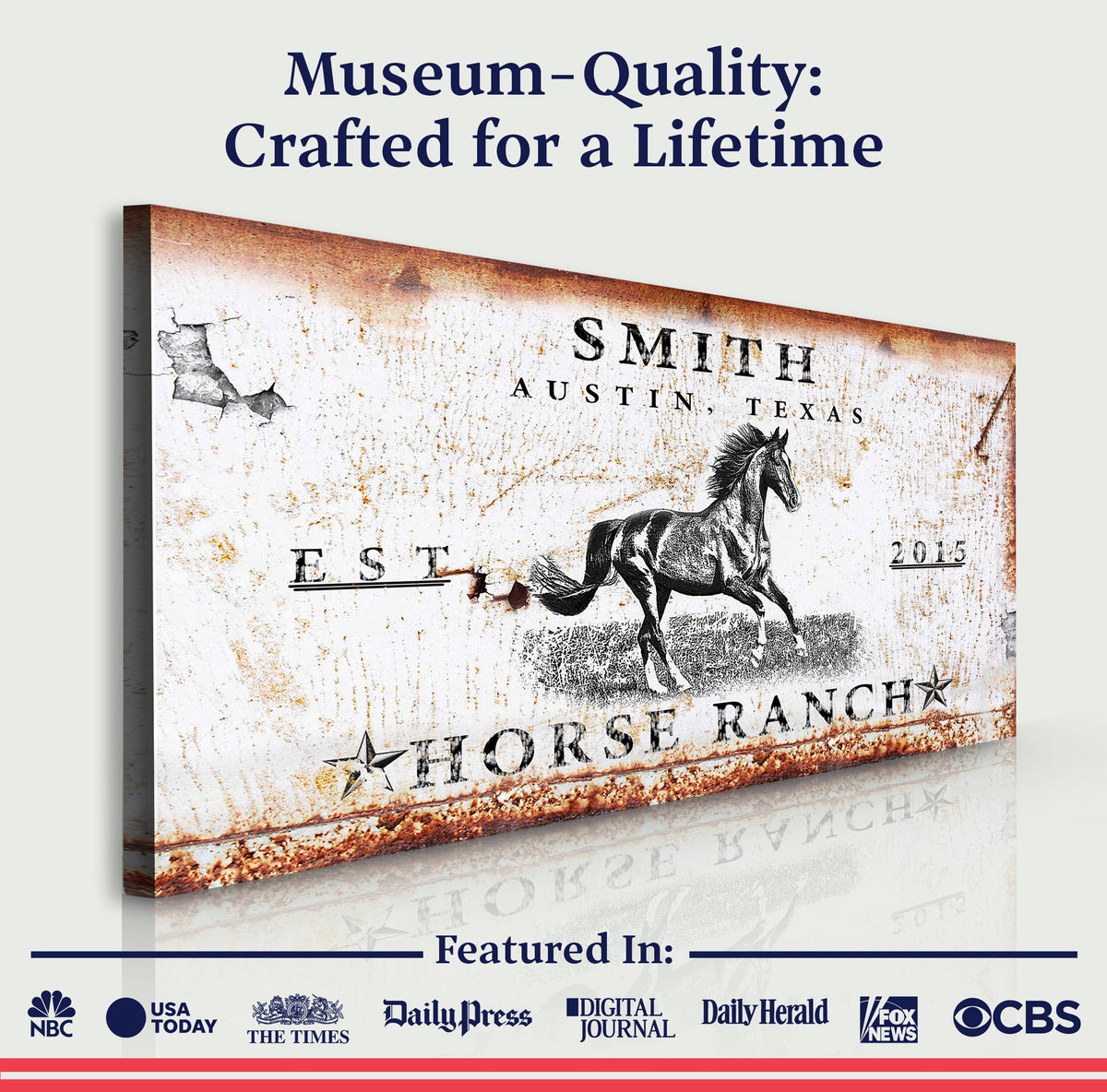 Rustic Horse Ranch Sign by Tailored Canvases