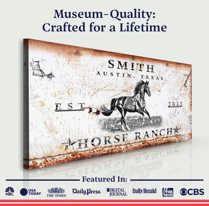 Rustic Horse Ranch Sign by Tailored Canvases
