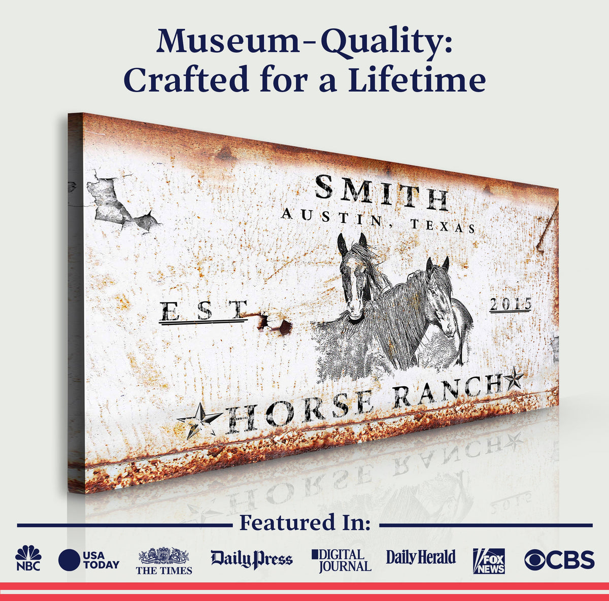 Rustic Horse Ranch Sign III by Tailored Canvases