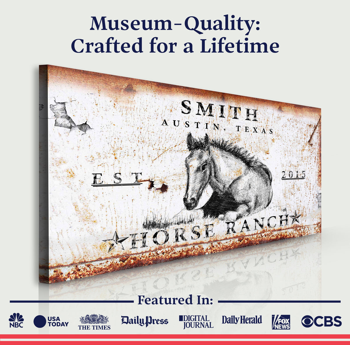 Rustic Horse Ranch Sign IV by Tailored Canvases