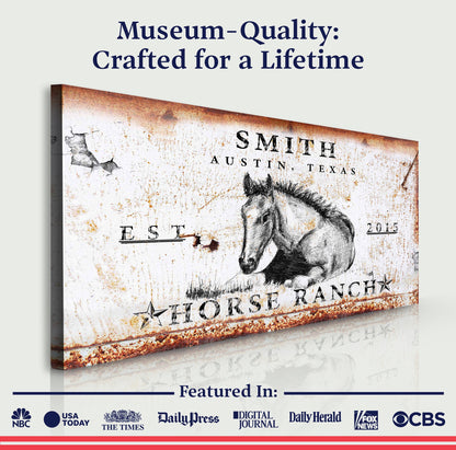 Rustic Horse Ranch Sign IV by Tailored Canvases