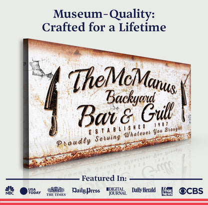 Backyard Bar & Grill Sign IV by Tailored Canvases