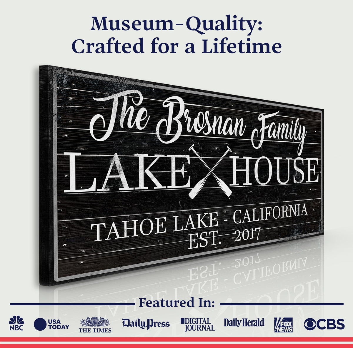 Family Lake House Paddle Sign II by Tailored Canvases