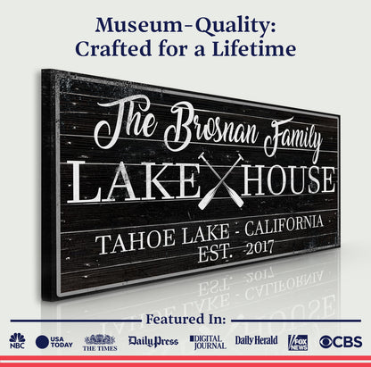 Family Lake House Paddle Sign II by Tailored Canvases