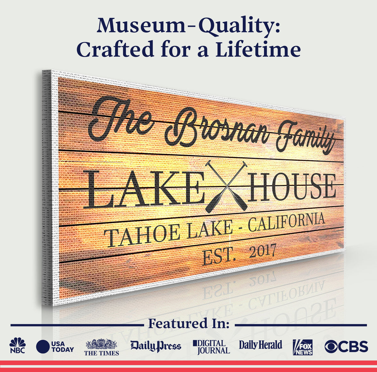 Family Lake House Paddle Sign III by Tailored Canvases