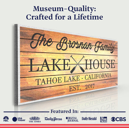 Family Lake House Paddle Sign III by Tailored Canvases