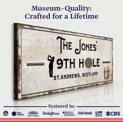 19th Hole personalized golf canvas sign by Tailored Canvases, view 3