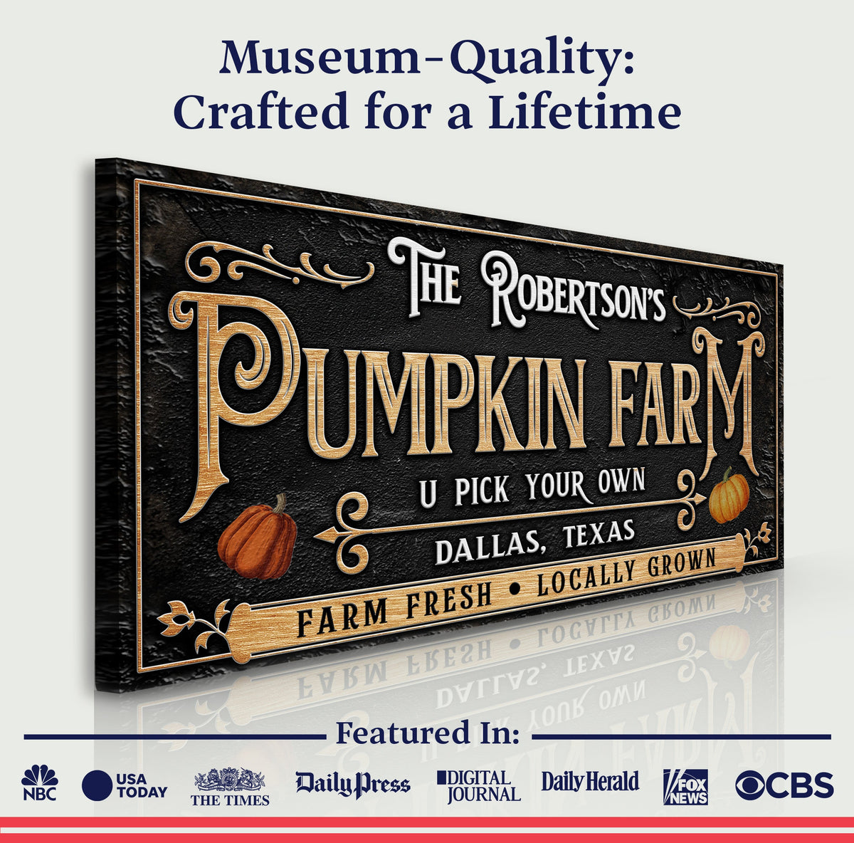 Personalized Pumpkin Farm Halloween Sign by Tailored Canvases
