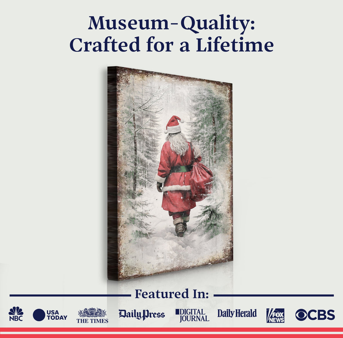 Vintage Christmas Santa Claus Wall Art V by Tailored Canvases