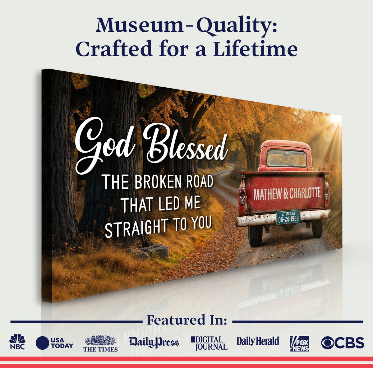 Custom Vintage Truck Couple Sign II by Tailored Canvases
